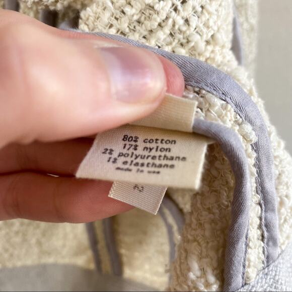 NEW L’AGENCE Cream Raw Hem Fringe Boucle Tweed Jacket - Picture 7 of 9